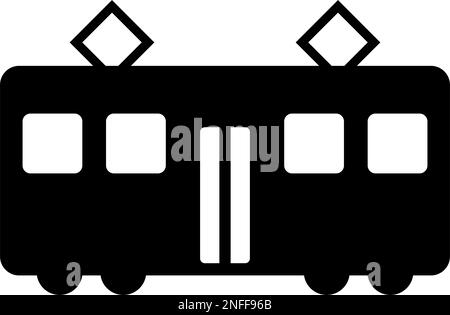 Train silhouette icon. Subway. Railroad. Editable vector. Stock Vector