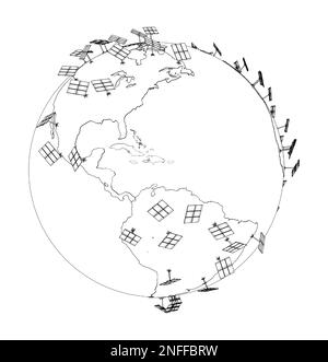 Solar Panels on Earth Concept Stock Photo