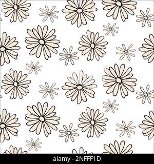 Seamless pattern with daisy flower Stock Vector