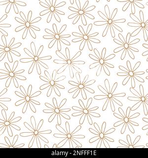 Seamless pattern with daisy flower Stock Vector