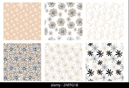 Seamless pattern with daisy flower Stock Vector