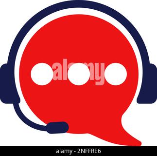 Flat design red chat support icon. Editable vector. Stock Vector