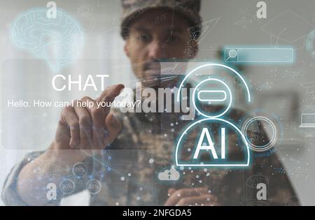 Artificial intelligence (AI), machine and deep learning and another modern computer technologies concepts. Brain representing artificial intelligence Stock Photo