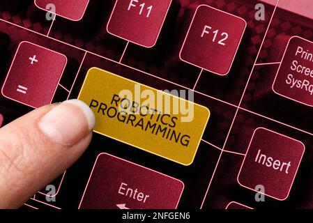 Handwriting text Robotics Programming. Conceptual photo software that used to perform autonomous tasks Stock Photo
