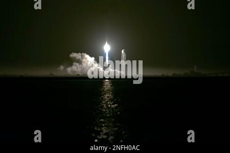 Cygnus NG-18 a few seconds after its lift-off from  Pad 0A at 5.27EST, at Wallops Island Flight Facility Stock Photo
