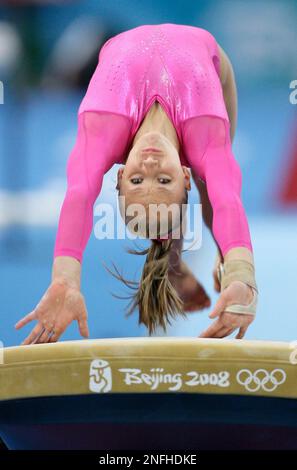 U.S. gymnast Nastia Liukin performs on the balance beam during the