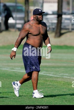 Dallas Cowboys defensive tackle Tank Johnson (95) before an NFL