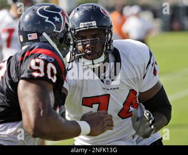 Houston Texans tackle Ephraim Salaam (74) during a training camp