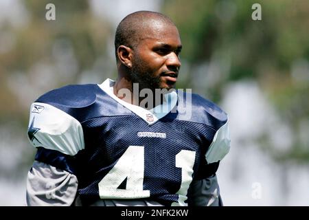 Dallas Cowboys cornerback Terence Newman (41) warms up prior to the NFL -  NFC Playoffs football game between the Philadelphia Eagles and Dallas  Cowboys at Cowboys Stadium in Arlington, Texas. Cowboys defeats