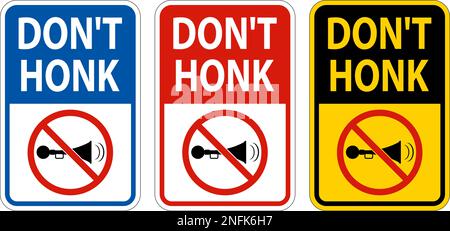 No Honking Sign Don't Honk On White Background Stock Vector