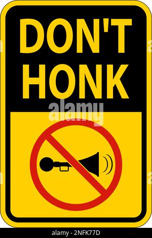 No Honking Sign Don't Honk On White Background Stock Vector