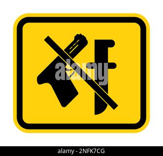 Weapon prohibited icon. Forbidding, No weapons, with gun and knife. Stock Vector