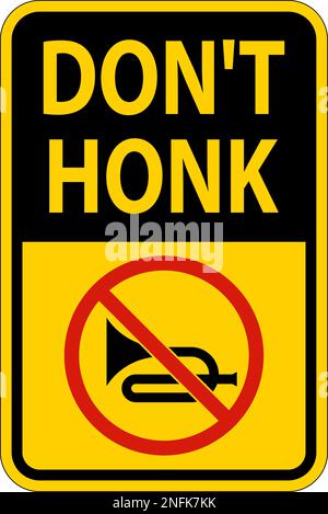 No Honking Sign Don't Honk On White Background Stock Vector