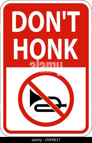 No Honking Sign Don't Honk On White Background Stock Vector