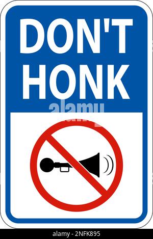 No Honking Sign Don't Honk On White Background Stock Vector