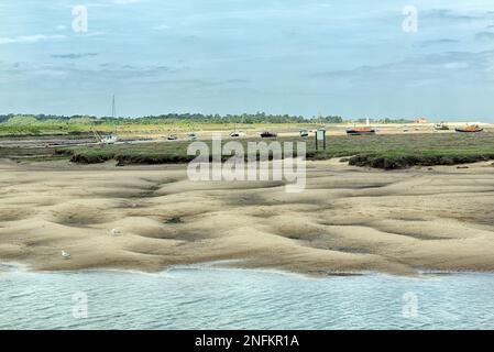 a view from the quayside across the marshes at Wells-next-the-sea, Norfolk, England Stock Photo