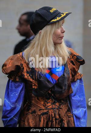 London, UK. 16th Feb, 2023. Paloma Faith. Mourners, friends and family attend the memorial service for attend memorial service for the late British fashion designer Vivienne Westwood who championed punk and new wave in the UK and worked with some of the biggest designers, celebrities and supermodels. Credit: Imageplotter/Alamy Live News Stock Photo