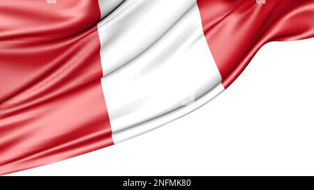 Peru Flag Isolated on White Background, 3D Illustration Stock Photo