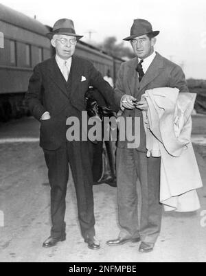 Mickey Cochrane, left, newly appointed general manager of the