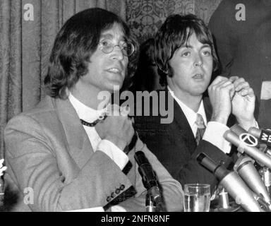 The Beatles May 1968 John Lennon and Paul McCartney arriving at ...