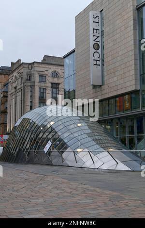 St Enoch Square shopping centre and Subway underground station entrance,Glasgow,Scotland,UK Stock Photo