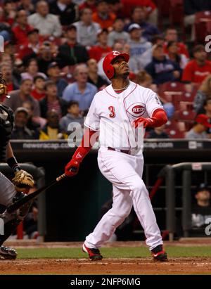 Ken Griffey Jr. of the Cincinnati Reds bats during 7-6 victory over the Los  Angeles Dodgers at Dodger Stadium in Los Angeles, Calif. on Wednesday, Jul  Stock Photo - Alamy