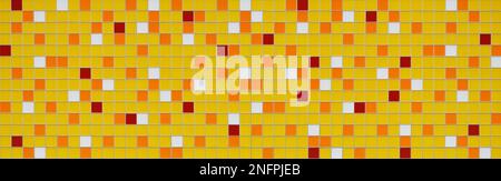 mosaic tile background with abstract random pattern in wide banner format Stock Photo