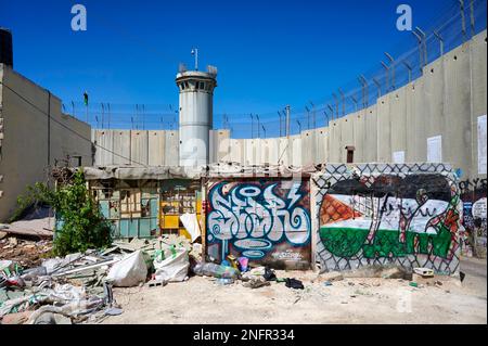 Jerusalem Israel. The west bank separation wall in Bethlehem Stock Photo