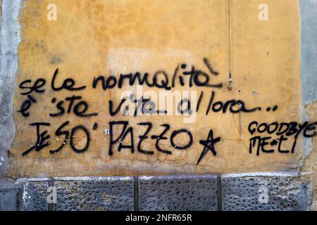 Naples Campania Italy. Street graffiti downtown Stock Photo