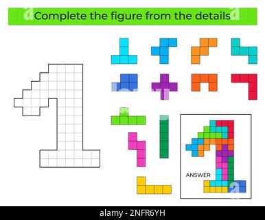 Complete the figure. Puzzle game with number 2 Stock Vector Image & Art ...