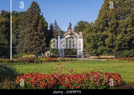 ENtry gate of Silesian Zoological Garden in Chorzow city, Silesia region of Poland Stock Photo