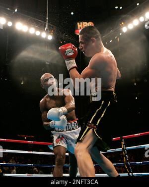 Joel Casamayor left and Jose Armando Santa Cruze spar during the