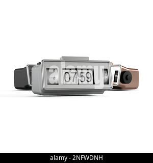 The two electronic clocks that are in front of each other Stock Photo