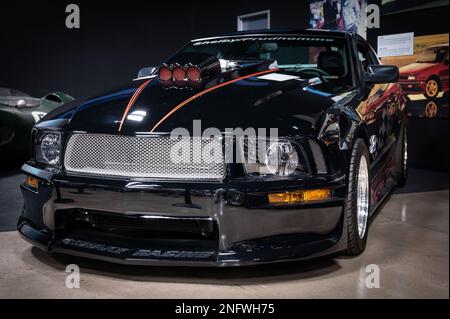 A detail of exclusive black Shelby Mustang GT500 Super Snake Prudhomme