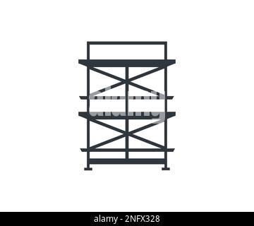 Scaffolding. Reliable iron scaffolding. Construction silhouette logo design. Flat scaffolding icon from construction and tools collection isolated. Stock Vector
