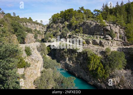 Oluk Bridge in Koprulu Valley, Antalya City, Turkiye Stock Photo