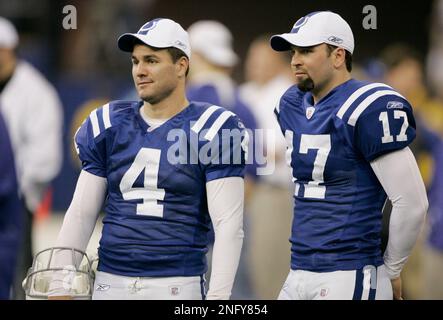 Indianapolis Colts punter Hunter Smith laughs on the sidelines as the Colts  play the Carolina Panthers at Bank of America Stadium in Charlotte, North  Carolina on October 28, 2007. (UPI Photo/Nell Redmond