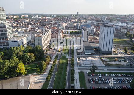Wojciech Korfanty Avenue in Katowice city, Silesia region of Poland Stock Photo