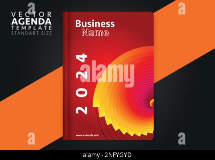 Vector agenda cover design. Creative and minimal agenda cover template suitable for corporate identity design. Stock Vector