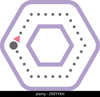 Dotted hexagon shape for tracing lines for preschool and kindergarten school kids for math drawing practice Stock Vector