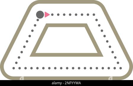 Dotted trapezium shape for tracing lines for preschool and kindergarten school kids for math drawing practice Stock Vector