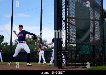 ANAHEIM, CA - SEPTEMBER 23: Houston Astros pitcher Forrest Whitley (61)  pitching during the eighth inning a game against the Los Angels Angels  played on September 23, 2021 at Angel Stadium in