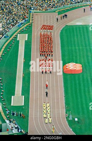 Mexico City Olympics 1968, October : Enriqueta Basilo, the 20 years old  half-miler runs up the ninety steps towards the Olympic torch to light the  Olympic flame. She is the first woman