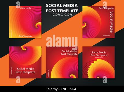 Post template for social media - editable Post cover design for business Stock Vector