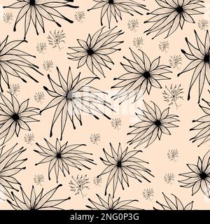 Seamless background pattern with edelweiss, vector Stock Vector