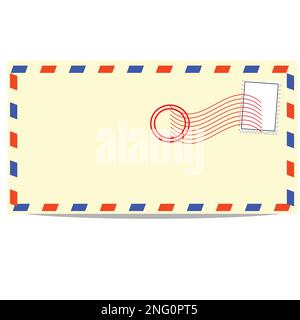 Simple envelope back side with white background Stock Vector