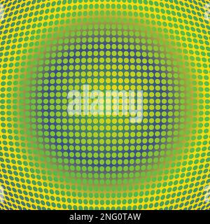 Green retro pop art background with dots Stock Vector