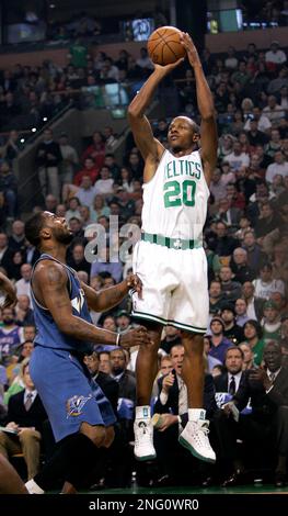 The Boston Celtics' Ray Allen shoots a free throw during game