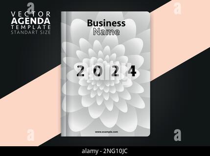 Vector agenda cover design. Creative and minimal agenda cover template suitable for corporate identity design. Stock Vector