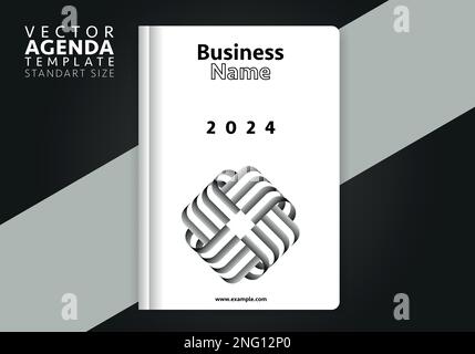 Vector agenda cover design. Creative and minimal agenda cover template suitable for corporate identity design. Stock Vector